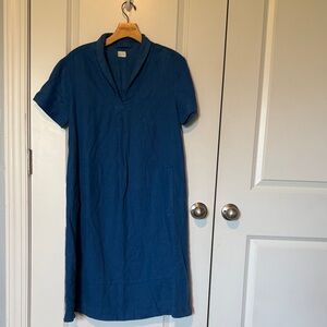 Poetry Azure Linen midi dress size 4 EUC